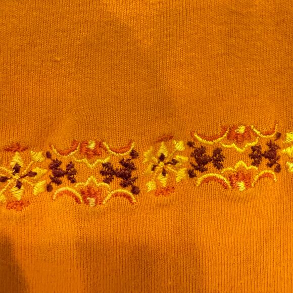 VTG Abercrombie Y2K medium orange tank embroidered floral babydoll fairy cami - Picture 8 of 8